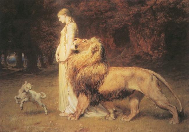 Briton Riviere Una and Lion oil painting image